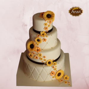 Sunflower Dreams Wedding Cake